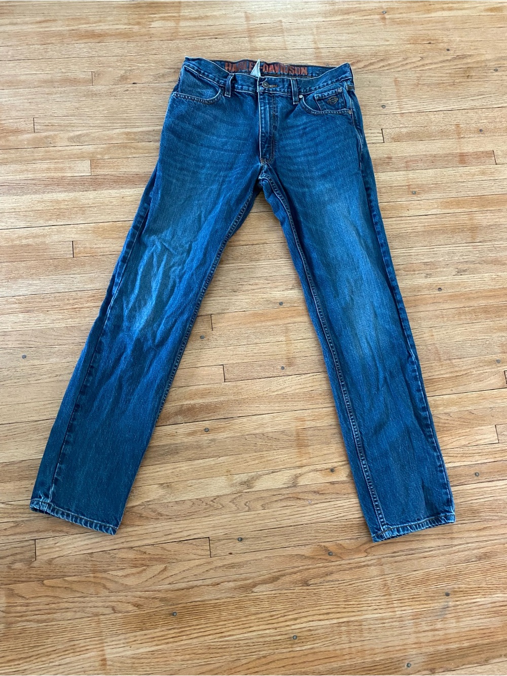 Harley Davidson 32x34 Classic Men's Blue Denim Jeans Casual Straight Fit